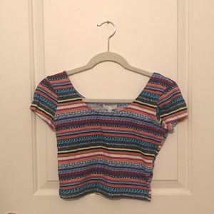 Delia’s crop top vibrant pattern